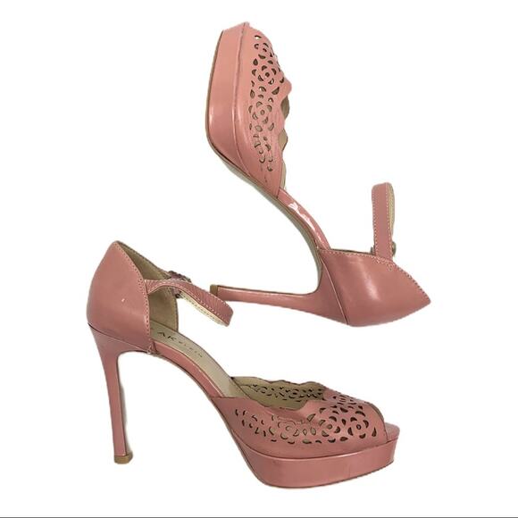 Anne Klein Women's Heels Spontayne Cutout Platform Ankle Strap Pink Rose Size 7M - Picture 4 of 9